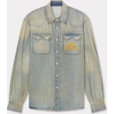 Kenzo Shirts Kenzo Blue Paris VERDY Edition Drawn Varsity Denim Shirt DY STONEBLUEDENIM