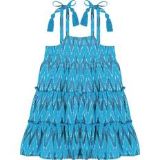 Dresses Mer St. Barth Bella Ikat Shoulder Tie Sundress, Turquoise, 6Y Maisonette