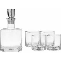 Bar Equipment Fitz and Floyd 5-Piece Clear Square Whiskey Decanter Bar Set 5pcs