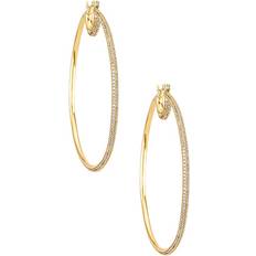 Luv AJ The Stardust Pave Hoops in Metallic Gold