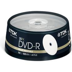 TDK DVD-R Recordable Disk Write-once Inkjet Print Spindle 4.7Gb