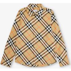 Checkered Tops Children's Clothing Burberry Owen Check Long Sleeved Check Shirt - Beige