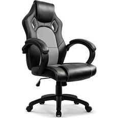 IntimaTe WM Heart Gaming Chair, Office Chair Computer Desk Chair Gamer Swivel Recling Chairs with Arms For Adults and KidsBlack and Grey Black/Grey