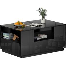 Makika Modern Entertainment Black High Gloss Coffee Table 57x95cm