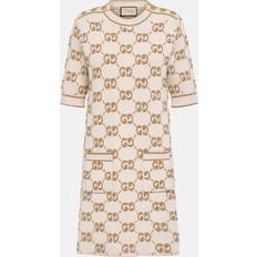Gucci Dam Klänningar Gucci GG jacquard wool bouclÃÂ© minidress beige