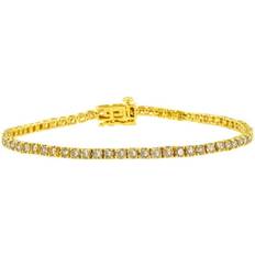 Jewelry Haus of Brilliance 14K Yellow Gold Plated .925 Sterling Silver cttw 4-Prong Set Round-Cut Diamond Classic Tennis Bracelet Yellow