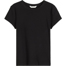 H&M Ribbed T-shirt - Black