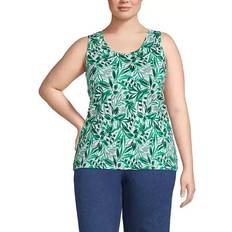 Lands' End Women Tank Tops Lands' End Plus Cotton Scoopneck Tank Top