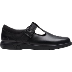 Textile Low Top Shoes Children's Shoes Clarks Kid's Jazzy Tap - Black Leather