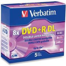 Optical Storage Verbatim dvd r dl 8.5gb 8x with branded surface 5pk jewel case box ver95311 Silver 8.5 GB