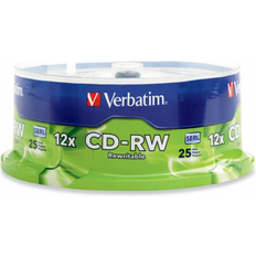 Verbatim cd-rw 700mb 2x-12x rewritable media disc 25 pack 25pk spindle 700 MB