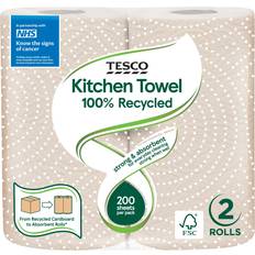 Tesco 100% Recycled 2 Roll Kitchen Towel