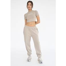 Logo Cuffed Joggers Stone