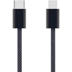 Mobiltillbehör Linocell Flettet USB-C- til Lightning-kabel Svart 2 m