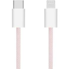 Flettet USB-C- til Lightning-kabel Rosa 1 m