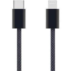 Mobiltillbehör Linocell Flettet USB-C- til Lightning-kabel Svart 0,5 m