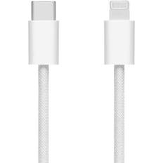 Flettet USB-C- til Lightning-kabel Hvit 1 m