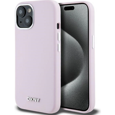 Handyzubehör DKNY iphone 15, 14, 13 hülle case cover magsafe liquid silicone metal logo pink Rosa