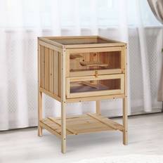 Pets Pawhut Hamster 3 Tier House Yellow