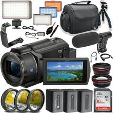 Sony by: Digi-Master, FDR-AX43 UHD 4K Handycam Camcorder w/ 64GB Memory Card Microphone LED Video Light & More