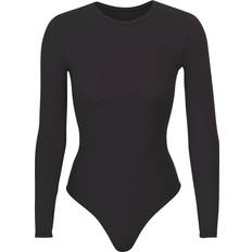 Polyamide Bodysuits SKIMS Long Sleeve Crew Neck Bodysuit - Onyx