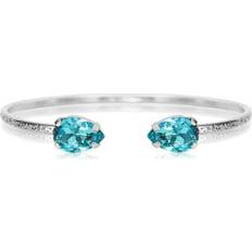 Caroline Svedbom Blå Armband Caroline Svedbom Armband Petite Drop Rhodium Aquamarine