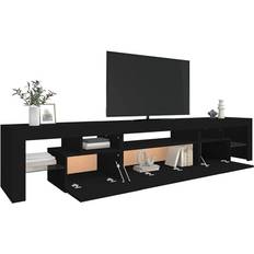 TV Benches vidaXL LED Lights Media Black TV Bench 215x40cm