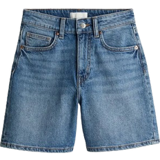 H&M High-Waisted Denim Shorts - Denim Blue