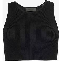 Fear of God Tank Tops Fear of God Fear OF God Essentials Womens Black Cropped Rib-knitted Tank top