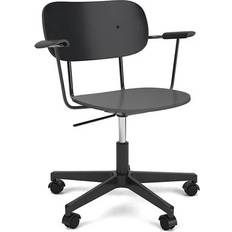 Multifarvet Kontorstole Audo Copenhagen Task Armchair Oak Seat Black Oak & Black Aluminium Base Kontorstol