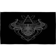 Kitchen Towels Zodiac Zodiac Taurus Geometric Kitchen Towel Black
