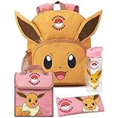 Pokémon Pokemon Eevee 4-delat ryggsäcksset Animerad karaktär 3D Öron Rosa Ryggsäck Matsäck Penna Case Vattenflaska Spel tillbaka till skolan Väska Gåvor