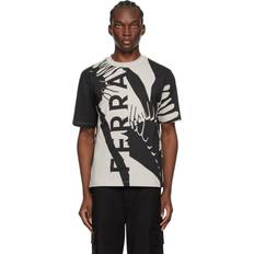 Ferragamo T-shirts Ferragamo Gray Graphic T-Shirt 0063/339 CEMENT/BLK