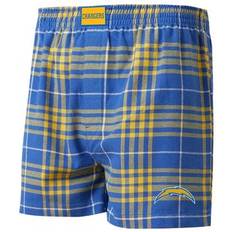 Gold - Men Men's Underwear Concepts Sport Men's Powder Blue/Gold Los Angeles Chargers Flannel Boxers