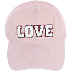 Denim - Women Accessories CTM David & Young Women's Chenille Love Lettered Baseball Cap Hat, Dusty Pink