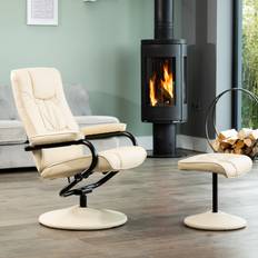 Artemis Home Gibson Swivel Recliner Footstool Cream Armchair