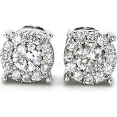 Jewelry Unlimited Round Cut Studs - White Gold/Diamonds