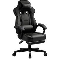 Gaming Chairs Luckracer Gaming Chair with Footrest High Back Computer Desk Chair Office Chair Black