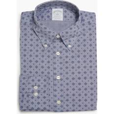 Skjorte slimfit Brooks Brothers Milano Slim-fit Bomuld Sportsskjorte - Blå
