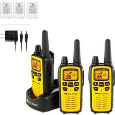 Midland 36 Channel FRS Two-Way Radio Long Range Walkie Talkie, 121 Privacy Codes, NOAA Weather Scan Alert Yellow/Black, 3-Pack