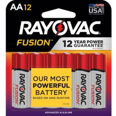 Rayovac fusion aa batteries 12 pack double a alkaline batteries
