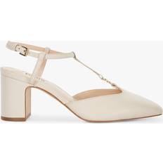 Synthetic - White Heels & Pumps Dune London Dominate Leather Court Shoes, Cream