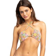 Multicoloured Bikini Tops Roxy All About Sol Bandeau Bikini Top Rootbeer Multi