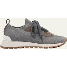 Shoes Brunello Cucinelli Knit Monili Runner Sneakers C074 GREY