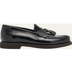 Shoes Brunello Cucinelli Leather Monili Tassel Penny Loafers C101 BLACK