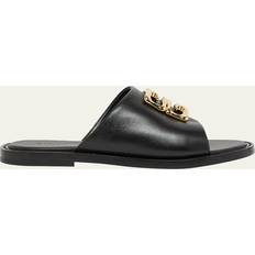 Givenchy Slides Givenchy Mules Plates 4G Liquid En Cuir - Black