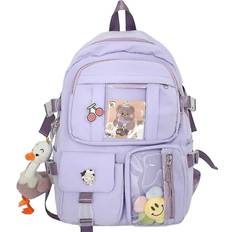 Transparent School Bags HKHBJS Girl Student Transparent Backpack Korean High School Student School Bag（purple）