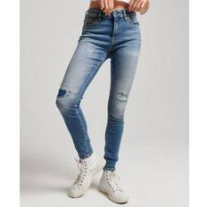 Superdry Jeans Superdry Women's Röhrenjeans mit Mittlerer Leibhöhe aus Bio-Baumwolle Dunkelblau Größe: