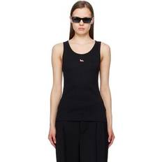 Baby Fox Ribbed Tank Top - Black
