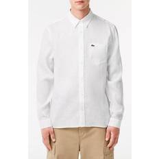 Lacoste XL Shirts Lacoste Men's Regular-Fit Linen Shirt White